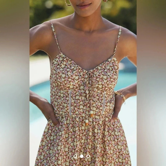 ANTHROPOLOGY Maaji Dress Small Brown Radiant Meadow Kamala Floral Mini NWT - Picture 2 of 10